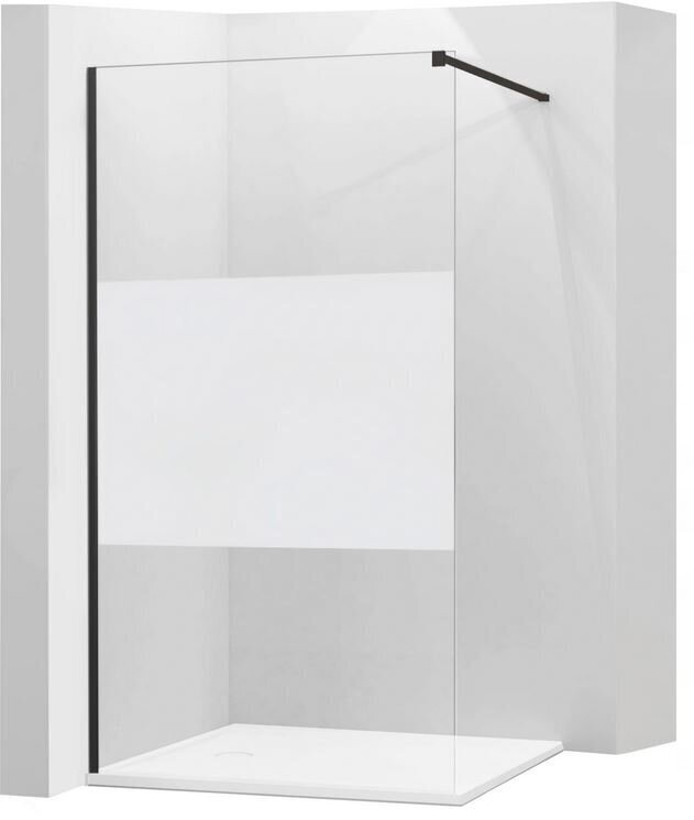 Dušo sienelė Mexen Kioto, black/pusiau matinis stiklas 70,80,90,100,110,120x200 cm kaina ir informacija | Dušo durys ir sienelės | pigu.lt