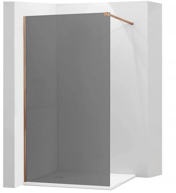 Dušo sienelė Mexen Kioto, rose gold/grafito stiklas 70,80,90,100,110,120x200 cm kaina ir informacija | Dušo durys ir sienelės | pigu.lt