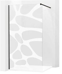 Стенка для душа Mexen Kioto, black/узорчатое стекло 70,80,90,100,110,120x200 см цена и информация | Душевые двери и стены | pigu.lt
