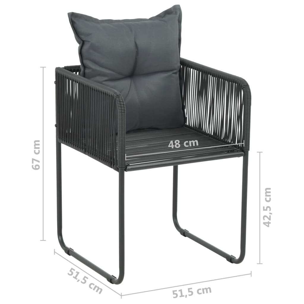 Lauko kėdės su pagalvėmis, 4 vnt., poliratanas цена и информация | Lauko kėdės, foteliai, pufai | pigu.lt