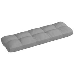 Pagalvė sofai iš palečių, 120x40x12 cm, pilka kaina ir informacija | Pagalvės, užvalkalai, apsaugos | pigu.lt
