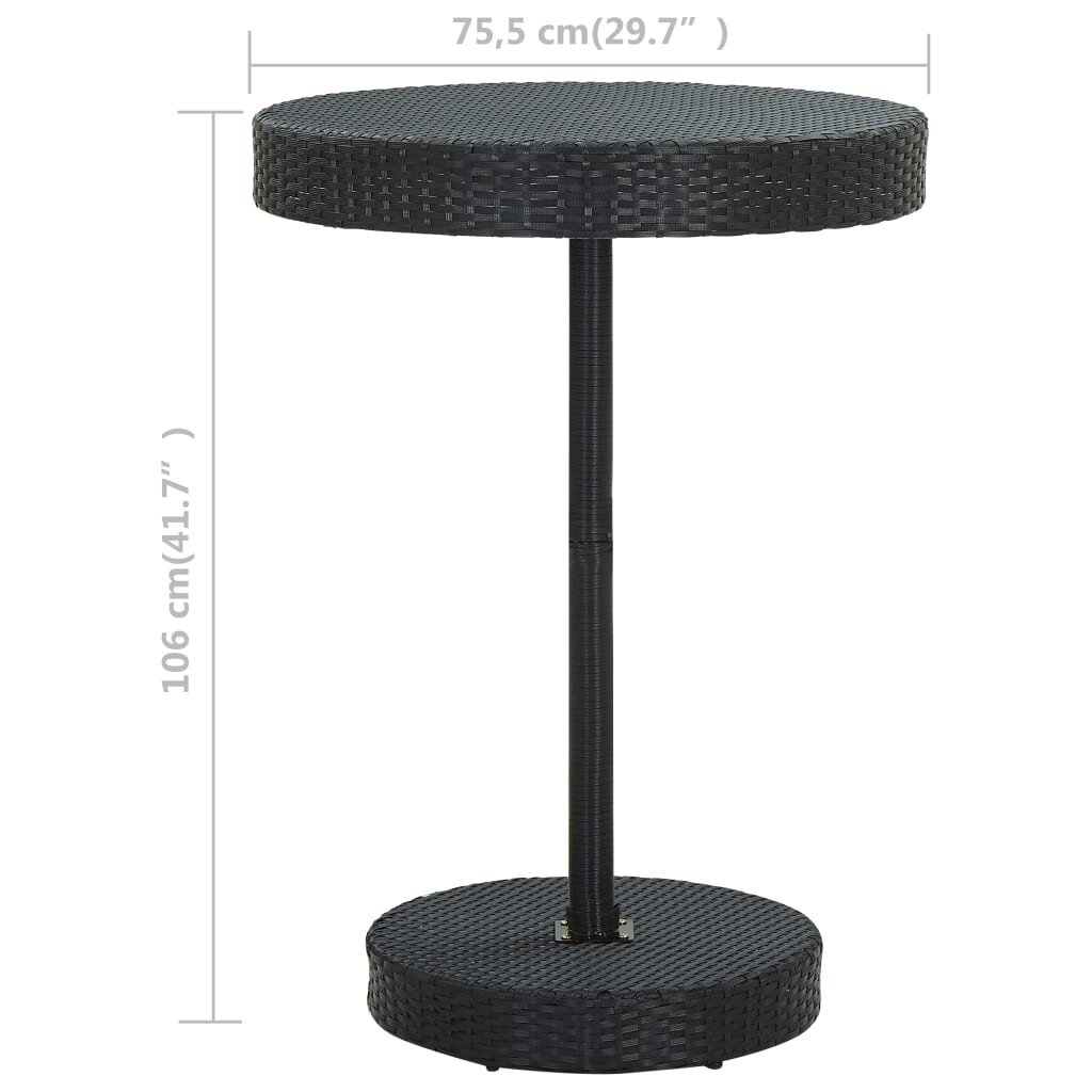 Sodo staliukas, 75,5x106cm, juodas kaina ir informacija | Lauko stalai, staliukai | pigu.lt