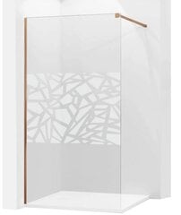 Dušo sienelė Mexen Kioto, rose gold/stiklas su raštu 70,80,90,100,110,120x200 cm kaina ir informacija | Dušo durys ir sienelės | pigu.lt
