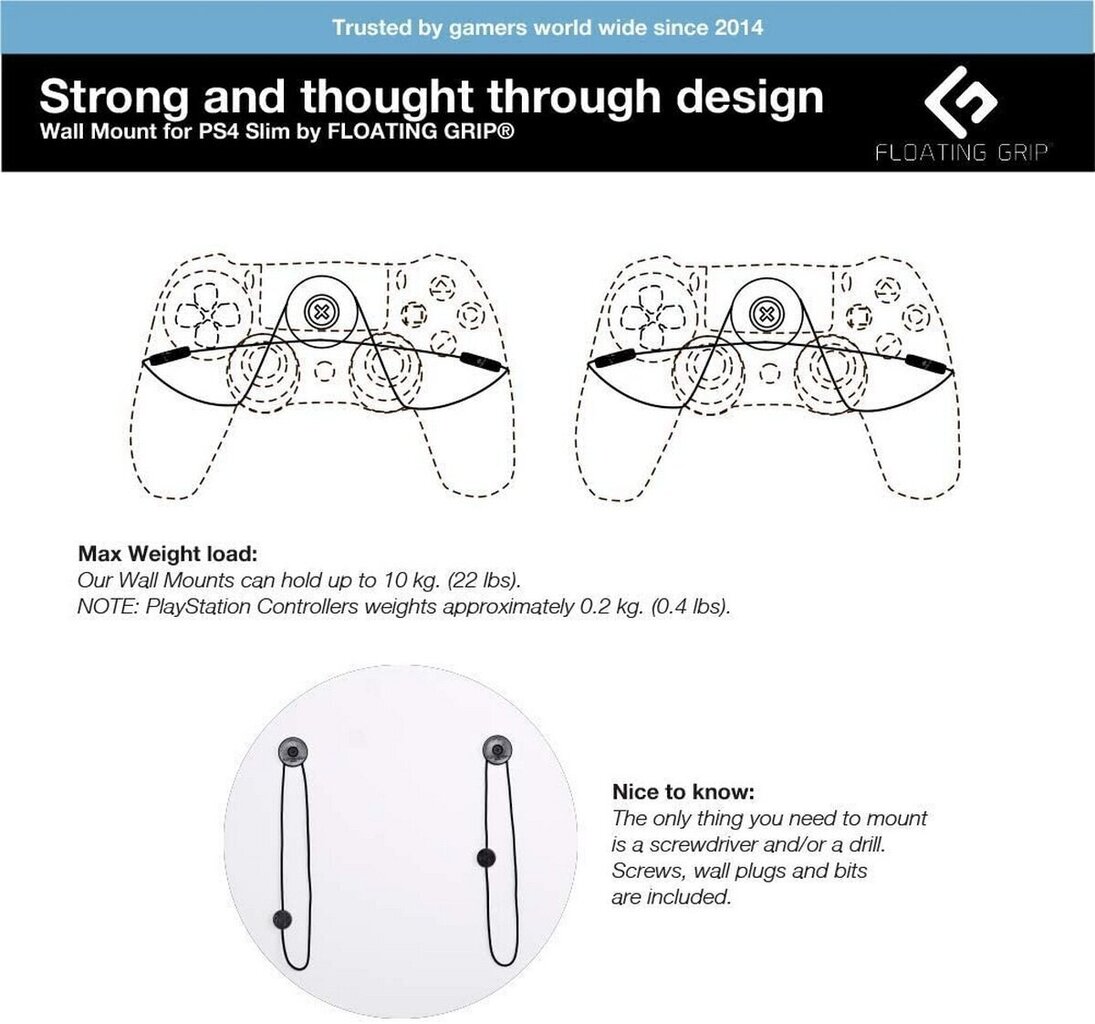 Floating Grip Wall Mount Bundle PS4 Pro kaina ir informacija | Žaidimų kompiuterių priedai | pigu.lt