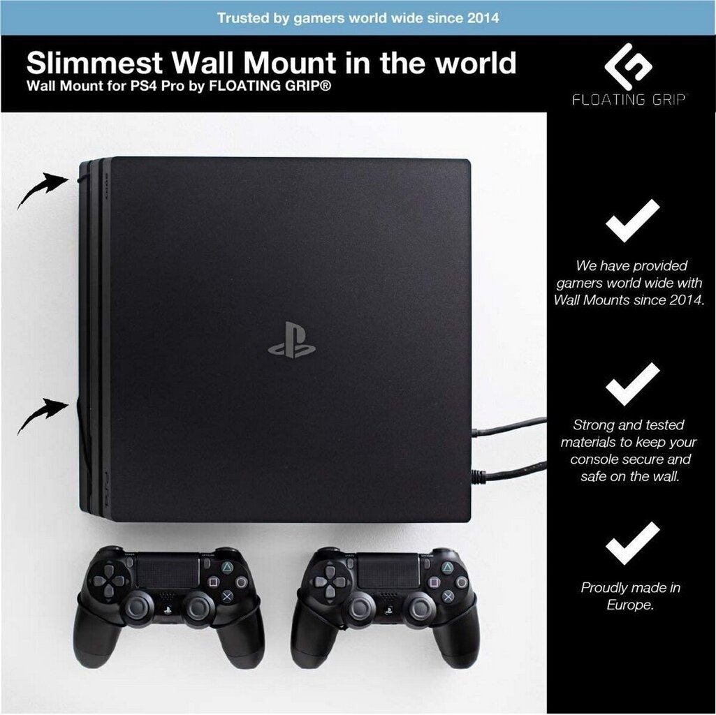 Floating Grip Wall Mount Bundle PS4 Pro цена и информация | Žaidimų kompiuterių priedai | pigu.lt