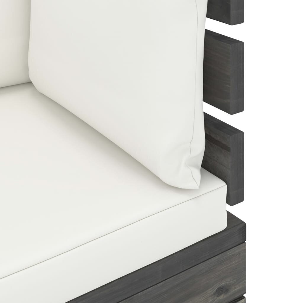 Lauko baldų komplektas iš palečių su pagalvėlėmis, 5 dalių, pilkas kaina ir informacija | Lauko baldų komplektai | pigu.lt