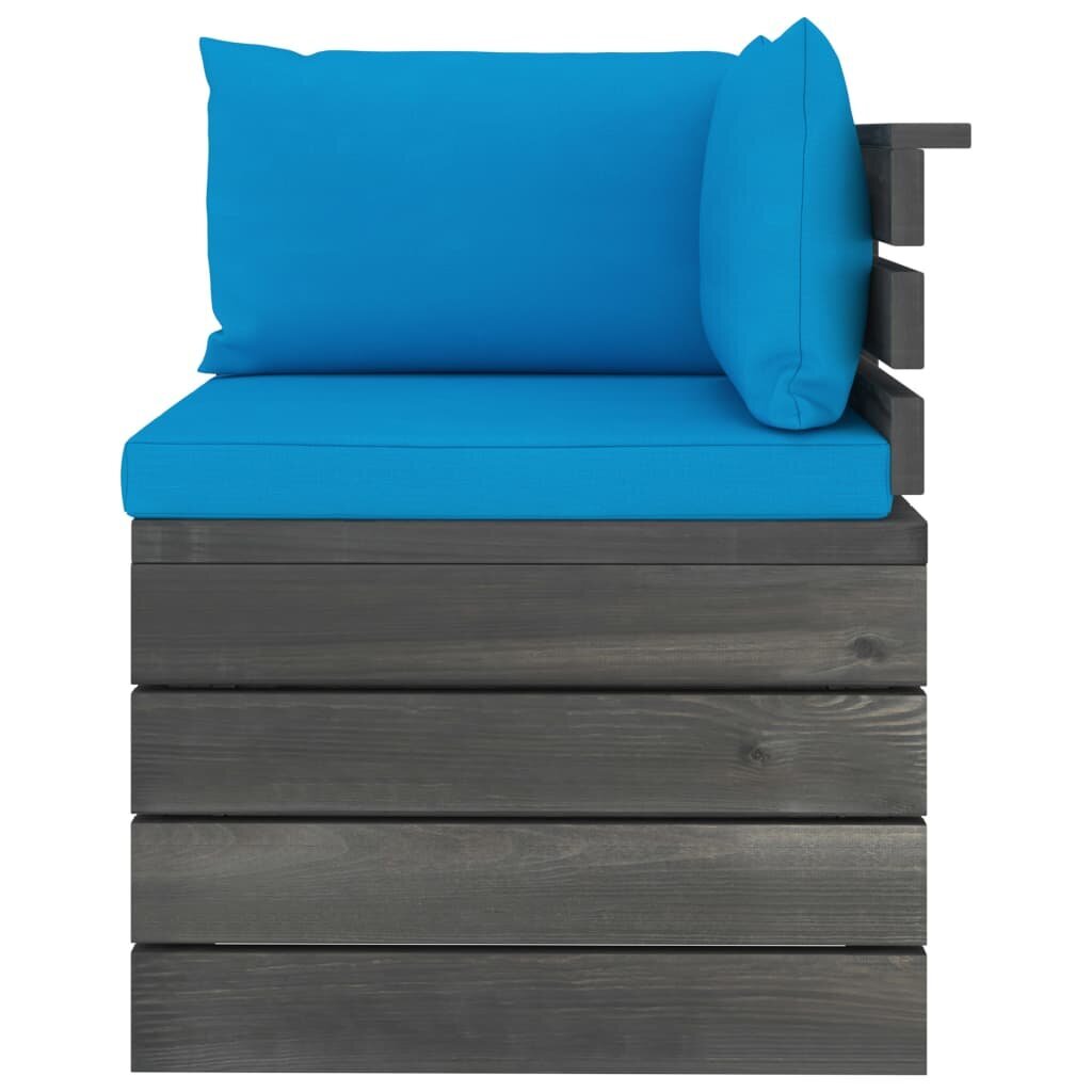 Sodo komplektas iš palečių su pagalvėlėmis, 6 dalių, mėlynas цена и информация | Lauko baldų komplektai | pigu.lt