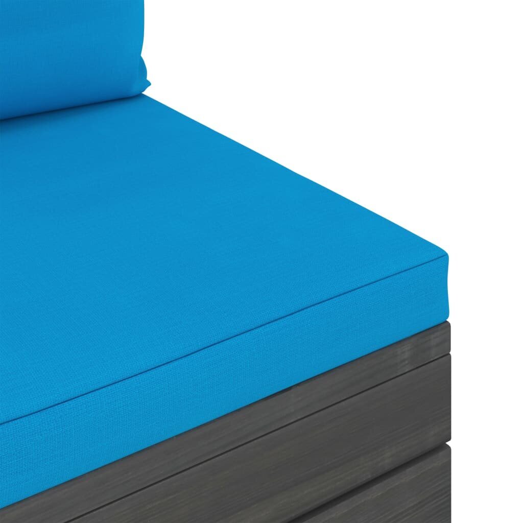 Sodo komplektas iš palečių su pagalvėlėmis, 6 dalių, mėlynas цена и информация | Lauko baldų komplektai | pigu.lt