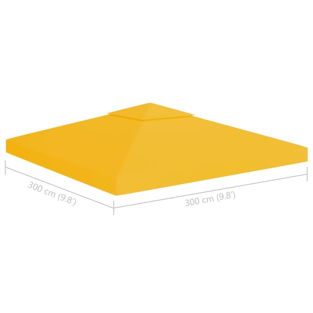 Pavėsinės uždangalas, 2 pakopų, geltonas, 3x3m, 310 g/m² kaina ir informacija | Pavėsinės | pigu.lt