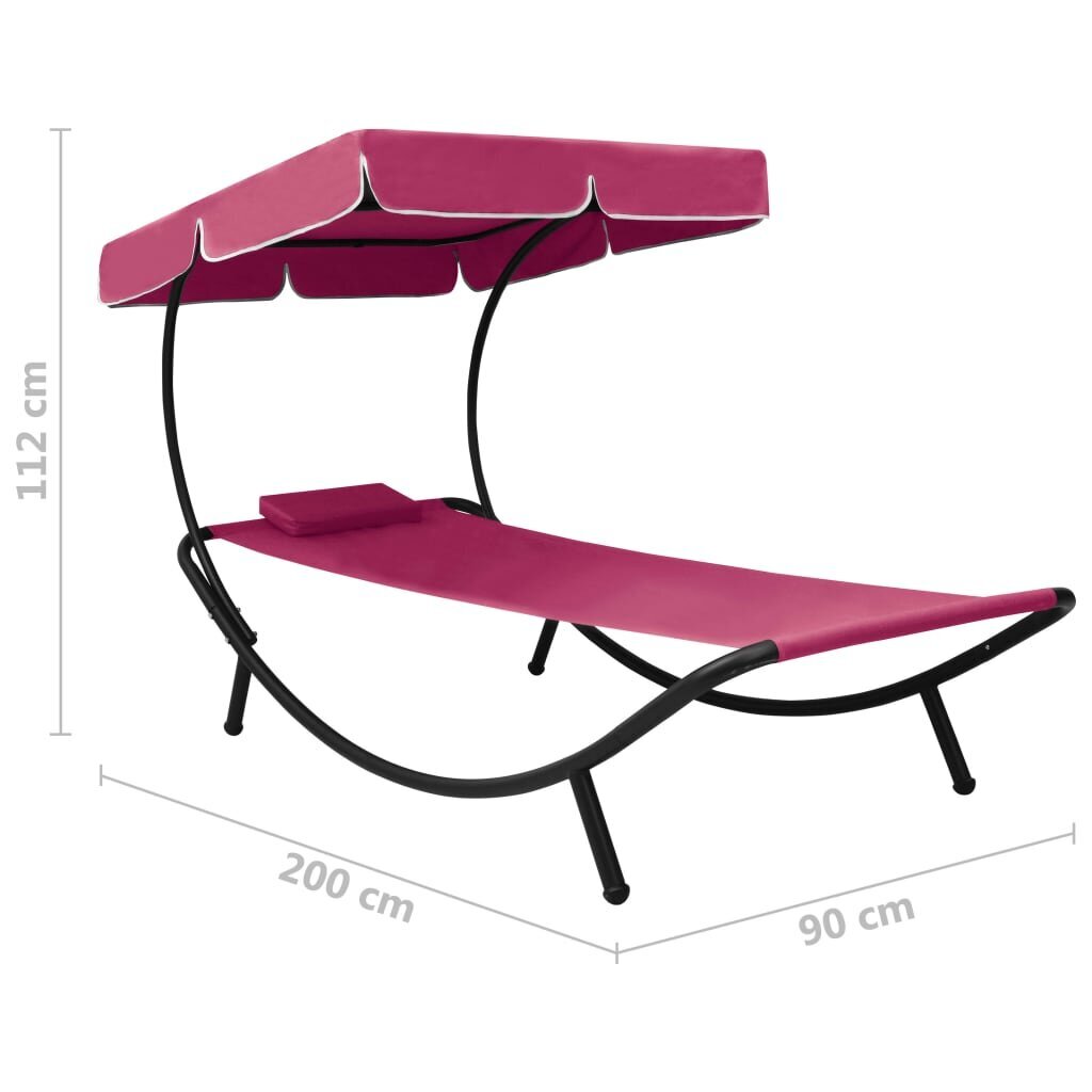 Gultas su stogeliu ir pagalve, rožinis kaina ir informacija | Gultai | pigu.lt