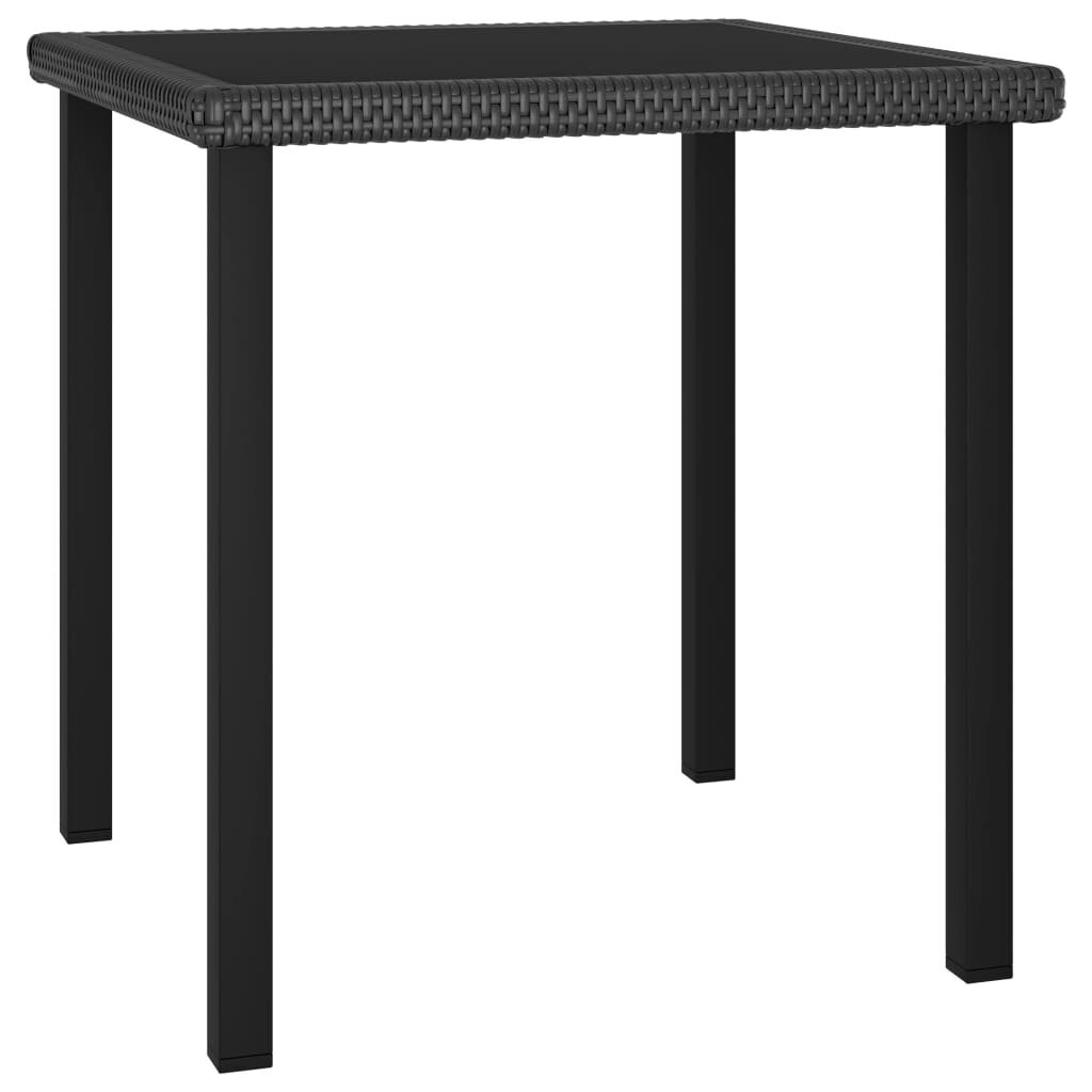 Sodo valgomojo stalas, 70x70x73cm, juodas kaina ir informacija | Lauko stalai, staliukai | pigu.lt