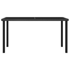 Sodo valgomojo stalas, 140x70x73cm, juodas kaina ir informacija | Lauko stalai, staliukai | pigu.lt