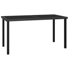 Sodo valgomojo stalas, 140x70x73cm, juodas kaina ir informacija | Lauko stalai, staliukai | pigu.lt