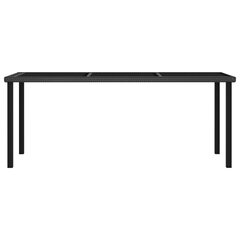 Sodo valgomojo stalas, 180x70x73cm, juodas kaina ir informacija | Lauko stalai, staliukai | pigu.lt
