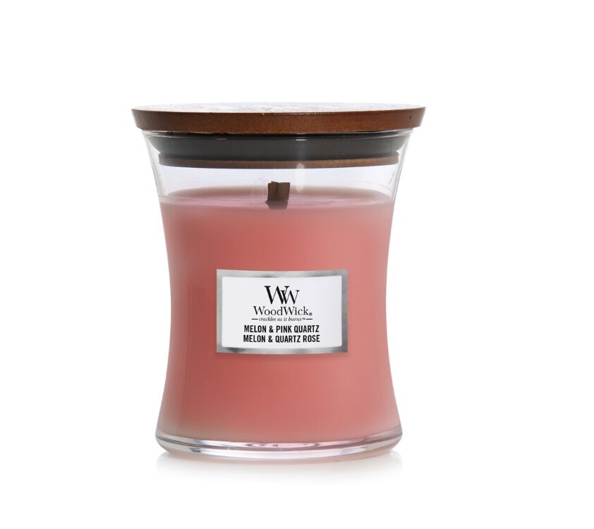 WoodWick kvapioji žvakė Melon & Pink Quartz, 275 g цена и информация | Žvakės, Žvakidės | pigu.lt