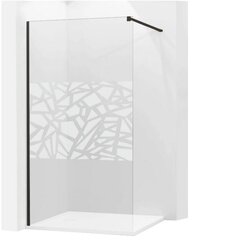 Стенка для душа Mexen Kioto, black/узорчатое стекло 70,80,90,100,110,120x200 см цена и информация | Душевые двери и стены | pigu.lt