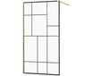 Dušo sienelė Mexen Kioto, gold/juodas raštas 70,80,90,100,110,120x200 cm kaina ir informacija | Dušo durys ir sienelės | pigu.lt
