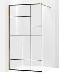 Стенка для душа Mexen Kioto, gold/черный узор 70,80,90,100,110,120x200 см цена и информация | Душевые двери и стены | pigu.lt