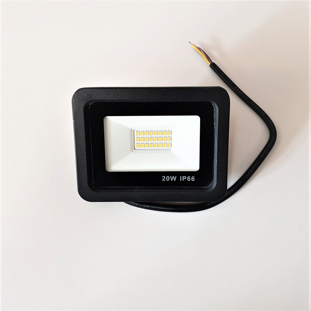 Lauko prožektorius LED 20W Slim 4000K IP66 kaina ir informacija | Lauko šviestuvai | pigu.lt