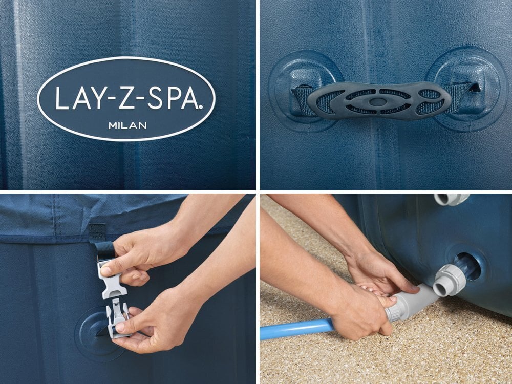 Bestway sūkurinė vonia "Lay-Z-Spa MILAN", 4-6 asmenims kaina ir informacija | Baseinai | pigu.lt