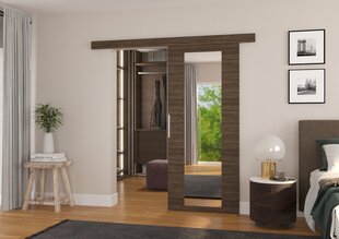 Durys nišai su veidrodžiu ADRK Furniture Brit 86, rudos kaina ir informacija | Spintos | pigu.lt