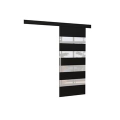 Двери для ниши ADRK Furniture Milou 86, белые/черные цена и информация | Шкафы | pigu.lt