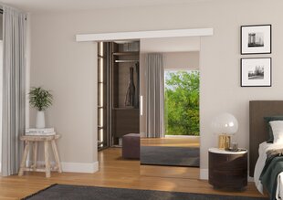Двери для ниши с зеркалом ADRK Furniture Tess 86, белые цена и информация | Шкафы | pigu.lt
