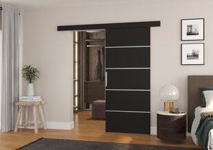 Двери для ниши ADRK Furniture Tony 86, черные цена и информация | Шкафы | pigu.lt