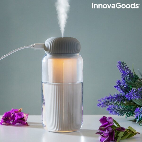 Ultragarsinis oro drėkintuvas ir aromatinis difuzorius su LED stearal InnovaGoods kaina ir informacija | Oro drėkintuvai | pigu.lt