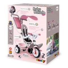 Stumiamas triratukas Smoby Baby Balade Plus, rožinis kaina ir informacija | Triratukai | pigu.lt