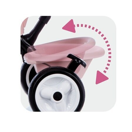 Stumiamas triratukas Smoby Baby Driver Plus, rožinis цена и информация | Triratukai | pigu.lt