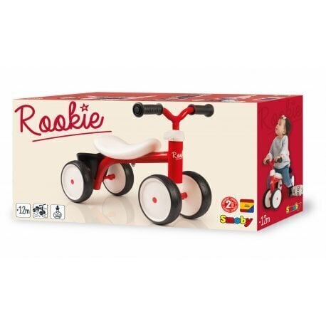 Balansinis dviratukas Smoby Rookie, raudonas kaina ir informacija | Balansiniai dviratukai | pigu.lt