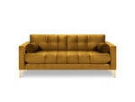 Trivietė sofa Cosmopolitan Design Bali, geltona/auksinės spalvos