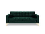 Trivietė sofa Cosmopolitan Design Bali, tamsiai žalia/auksinės spalvos