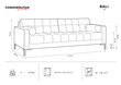 Trivietė sofa Cosmopolitan Design Bali, mėlyna/auksinės spalvos kaina ir informacija | Sofos | pigu.lt