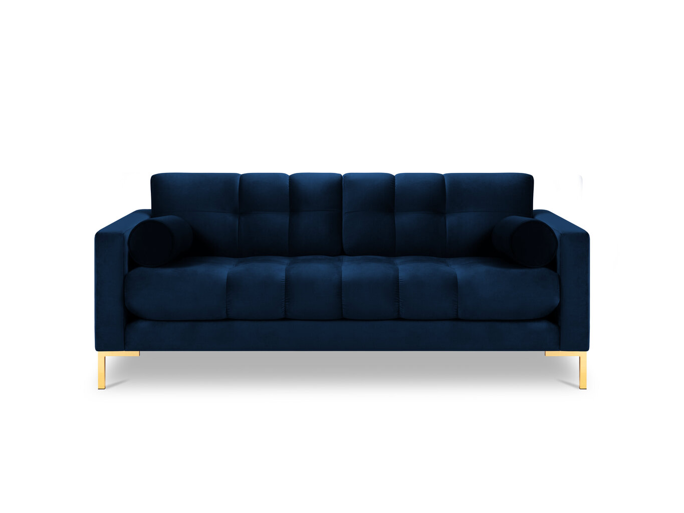 Trivietė sofa Cosmopolitan Design Bali, mėlyna/auksinės spalvos kaina ir informacija | Sofos | pigu.lt