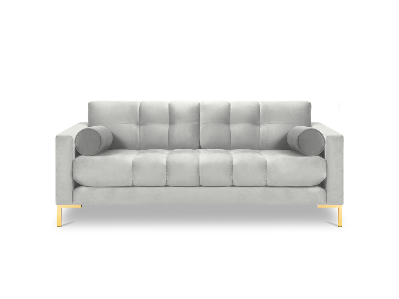 Trivietė sofa Cosmopolitan Design Bali, šviesiai pilka/auksinės spalvos kaina ir informacija | Sofos | pigu.lt