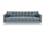 Keturvietė sofa Cosmopolitan Design Bali, šviesiai mėlyna/auksinės spalvos