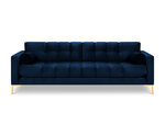 Keturvietė sofa Cosmopolitan Design Bali, mėlyna/auksinės spalvos
