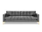 Keturvietė sofa Cosmopolitan Design Bali, pilka/auksinės spalvos