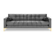 Keturvietė sofa Cosmopolitan Design Bali, pilka/auksinės spalvos kaina ir informacija | Sofos | pigu.lt