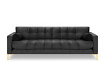 Keturvietė sofa Cosmopolitan Design Bali, tamsiai pilka/auksinės spalvos