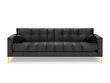 Keturvietė sofa Cosmopolitan Design Bali, tamsiai pilka/auksinės spalvos kaina ir informacija | Sofos | pigu.lt