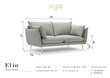Dvivietė sofa Milo Casa Elio, šviesios smėlio/auksinės spalvos kaina ir informacija | Sofos | pigu.lt