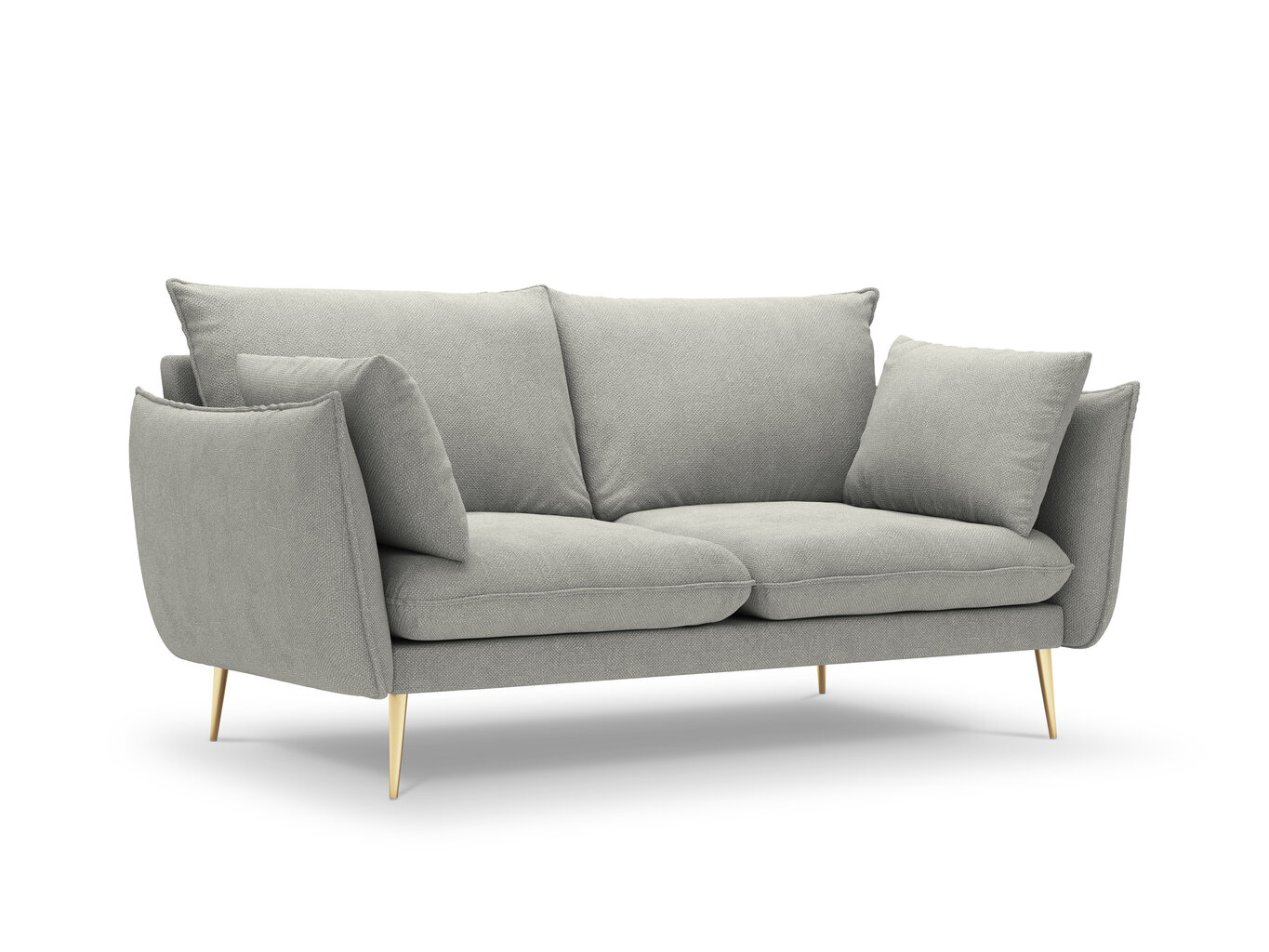 Dvivietė sofa Milo Casa Elio, šviesiai pilka/auksinės spalvos цена и информация | Sofos | pigu.lt