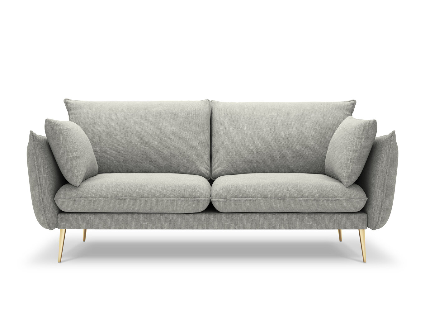 Trivietė sofa Milo Casa Elio, pilka/auksinės spalvos цена и информация | Sofos | pigu.lt