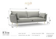 Keturvietė sofa Milo Casa Elio, pilka/auksinės spalvos цена и информация | Sofos | pigu.lt