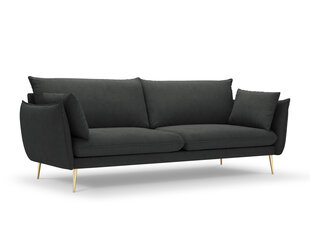 Keturvietė sofa Milo Casa Elio, tamsiai pilka/auksinės spalvos kaina ir informacija | Sofos | pigu.lt