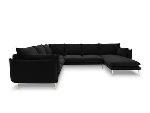 Мягкий уголок Milo Casa Elio 7S-V, черный/золотой цена и информация | Угловые диваны | pigu.lt