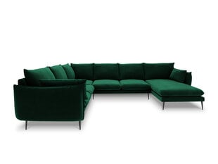 Мягкий уголок Milo Casa Elio 7S-V, темно-зеленый / черный цена и информация | Угловые диваны | pigu.lt